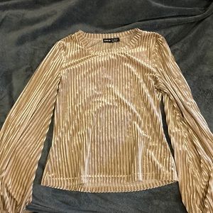 Gold/Cream Long Sleeve Blouse